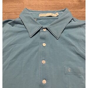 Criquet Polo Shirt Mens XL Blue Golf Pima Cotton Short Sleeve Logo Pocket